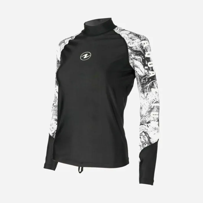 Aqualung Long Sleeve Rash Guard for Women - Black